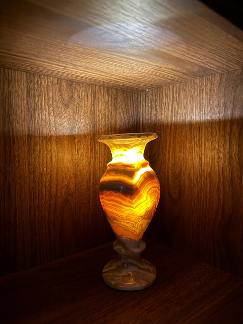 The Amphora L | Egyptian Alabaster Vase Lamp