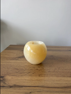 orb egyptian alabaster candle holder natural light